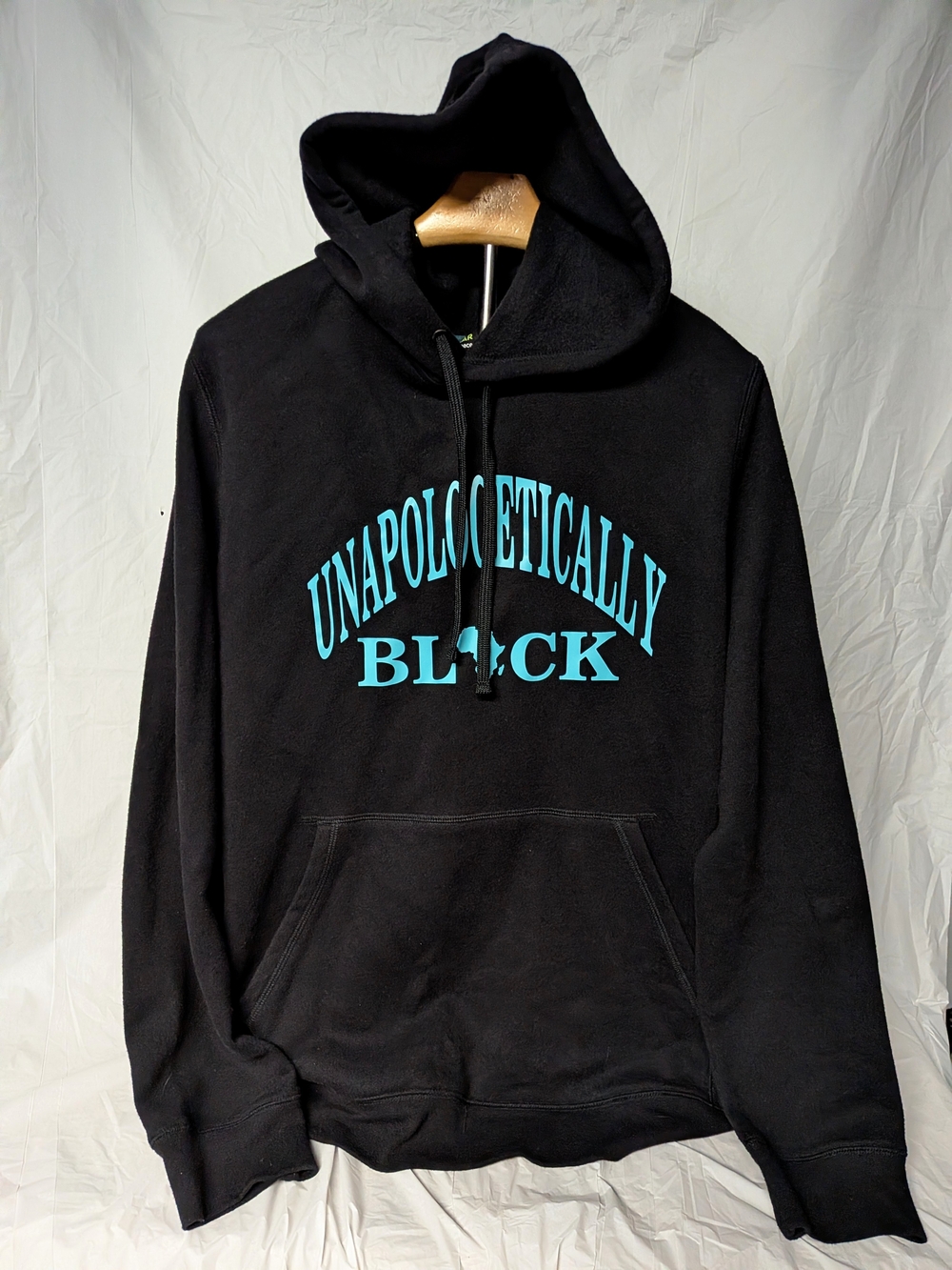 Tek Gear Hoodie LARGE UNAPOLOGETICALLY BLACK UltraSoft Fleece Graphic Juneteenth